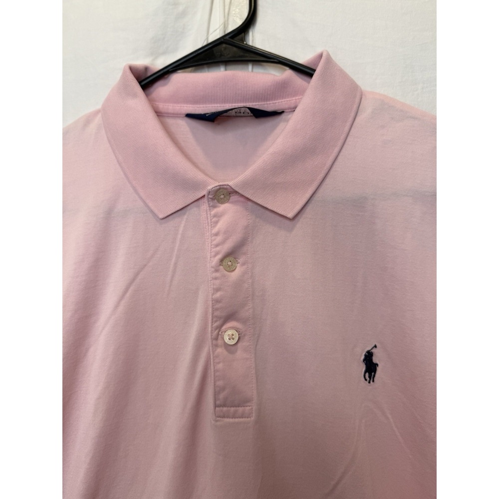 Ralph Lauren Polo Golf Pink Short Sleeve Mens Large SEA ISLAND Golf Club Shirt